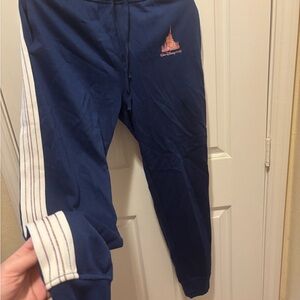 Walt Disney World 50th Blue Joggers with White Stripes